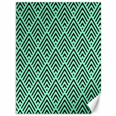 Chevron Pattern Black Mint Green Canvas 36  X 48  by Pakrebo