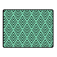 Chevron Pattern Black Mint Green Fleece Blanket (small) by Pakrebo