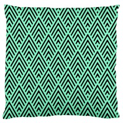 Chevron Pattern Black Mint Green Large Cushion Case (two Sides) by Pakrebo