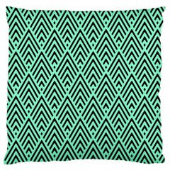 Chevron Pattern Black Mint Green Large Flano Cushion Case (two Sides) by Pakrebo