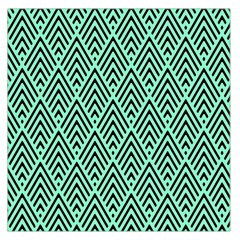 Chevron Pattern Black Mint Green Large Satin Scarf (square) by Pakrebo