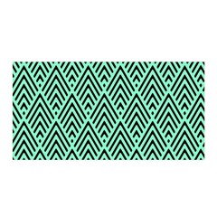 Chevron Pattern Black Mint Green Satin Wrap by Pakrebo