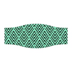 Chevron Pattern Black Mint Green Stretchable Headband by Pakrebo