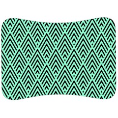 Chevron Pattern Black Mint Green Velour Seat Head Rest Cushion by Pakrebo