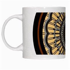 Mandala Pattern Round Ethnic White Mugs by Pakrebo