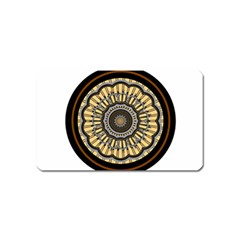 Mandala Pattern Round Ethnic Magnet (name Card) by Pakrebo