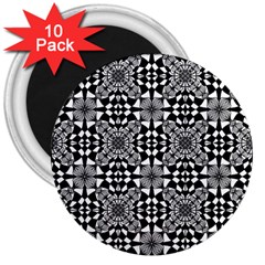 Fabric Design Pattern Color 3  Magnets (10 Pack)  by Pakrebo