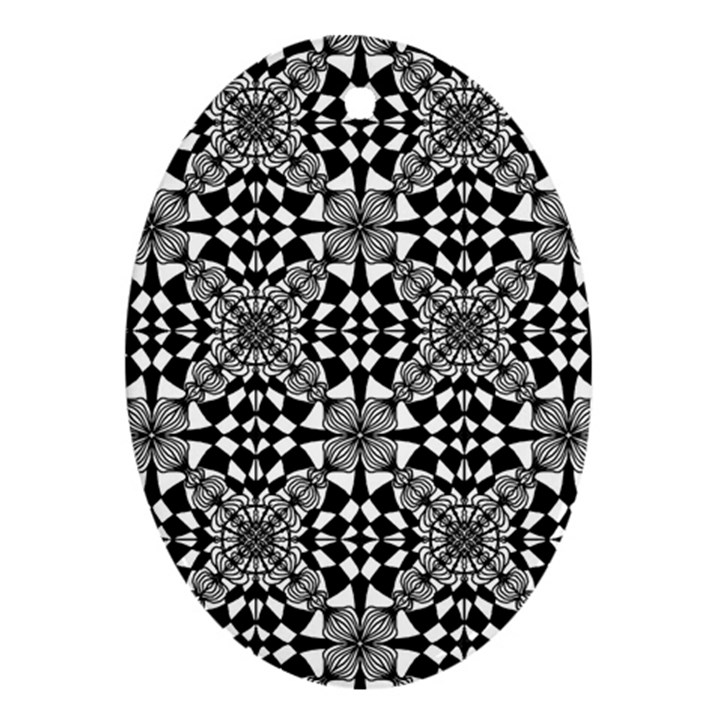 Fabric Design Pattern Color Oval Ornament (Two Sides)