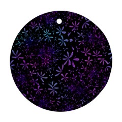 Retro Flower Pattern Design Batik Round Ornament (two Sides)