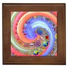 Swirl Vortex Emoji Cyclone Motion Framed Tiles by Pakrebo