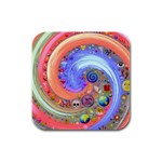 Swirl Vortex Emoji Cyclone Motion Rubber Square Coaster (4 pack)  Front