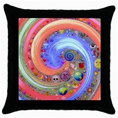 Swirl Vortex Emoji Cyclone Motion Throw Pillow Case (black) by Pakrebo