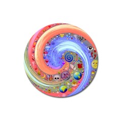 Swirl Vortex Emoji Cyclone Motion Magnet 3  (round) by Pakrebo