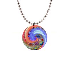 Swirl Vortex Emoji Cyclone Motion 1  Button Necklace by Pakrebo