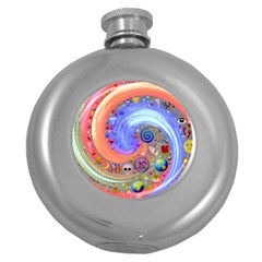 Swirl Vortex Emoji Cyclone Motion Round Hip Flask (5 Oz) by Pakrebo