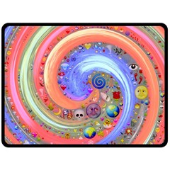 Swirl Vortex Emoji Cyclone Motion Fleece Blanket (large)  by Pakrebo