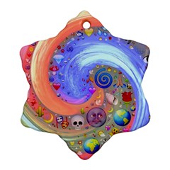 Swirl Vortex Emoji Cyclone Motion Snowflake Ornament (two Sides) by Pakrebo