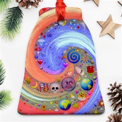 Swirl Vortex Emoji Cyclone Motion Bell Ornament (two Sides) by Pakrebo