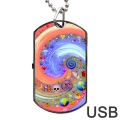 Swirl Vortex Emoji Cyclone Motion Dog Tag Usb Flash (two Sides) by Pakrebo