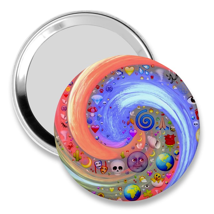 Swirl Vortex Emoji Cyclone Motion 3  Handbag Mirrors