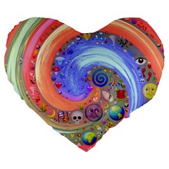 Swirl Vortex Emoji Cyclone Motion Large 19  Premium Heart Shape Cushions by Pakrebo