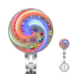 Swirl Vortex Emoji Cyclone Motion Stainless Steel Nurses Watch by Pakrebo