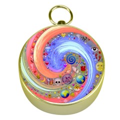 Swirl Vortex Emoji Cyclone Motion Gold Compasses by Pakrebo