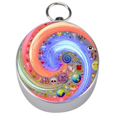 Swirl Vortex Emoji Cyclone Motion Silver Compasses by Pakrebo