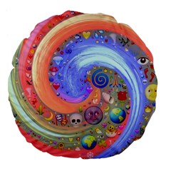 Swirl Vortex Emoji Cyclone Motion Large 18  Premium Flano Round Cushions by Pakrebo