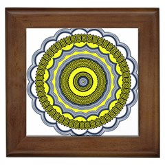 Mandala Pattern Round Ethnic Framed Tiles by Pakrebo