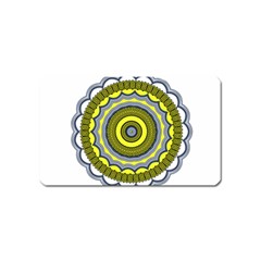 Mandala Pattern Round Ethnic Magnet (name Card) by Pakrebo