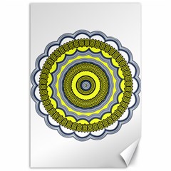 Mandala Pattern Round Ethnic Canvas 24  X 36  by Pakrebo