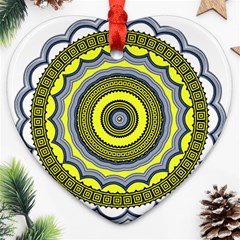 Mandala Pattern Round Ethnic Ornament (heart) by Pakrebo