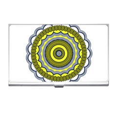 Mandala Pattern Round Ethnic Business Card Holder by Pakrebo