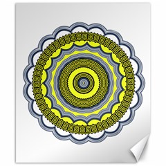 Mandala Pattern Round Ethnic Canvas 8  X 10  by Pakrebo