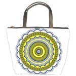 Mandala Pattern Round Ethnic Bucket Bag Front