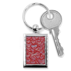 Love Hearts Valentine Red Symbol Key Chains (rectangle)  by Pakrebo