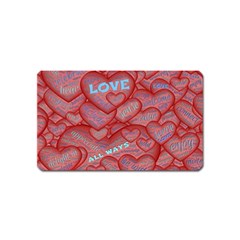 Love Hearts Valentine Red Symbol Magnet (name Card) by Pakrebo