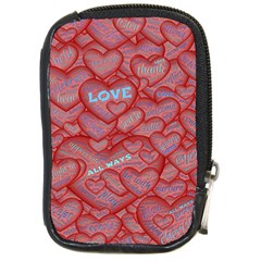 Love Hearts Valentine Red Symbol Compact Camera Leather Case by Pakrebo