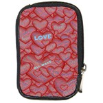 Love Hearts Valentine Red Symbol Compact Camera Leather Case Front