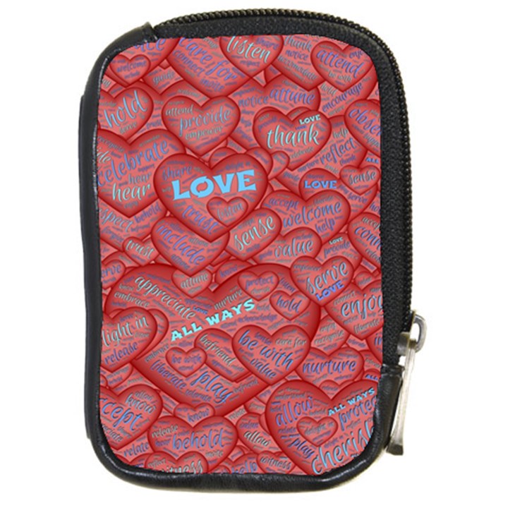 Love Hearts Valentine Red Symbol Compact Camera Leather Case