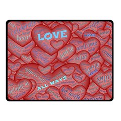 Love Hearts Valentine Red Symbol Fleece Blanket (small) by Pakrebo