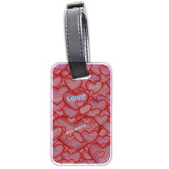 Love Hearts Valentine Red Symbol Luggage Tags (two Sides) by Pakrebo