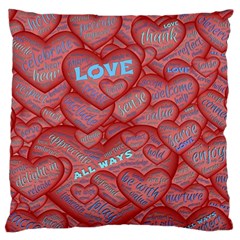 Love Hearts Valentine Red Symbol Large Cushion Case (one Side) by Pakrebo