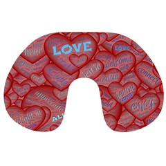 Love Hearts Valentine Red Symbol Travel Neck Pillows by Pakrebo