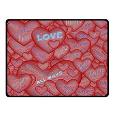 Love Hearts Valentine Red Symbol Double Sided Fleece Blanket (small)  by Pakrebo