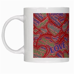 Love Hearts Valentines Connection White Mugs