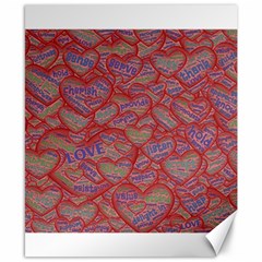 Love Hearts Valentines Connection Canvas 8  X 10  by Pakrebo