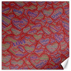 Love Hearts Valentines Connection Canvas 16  X 16  by Pakrebo