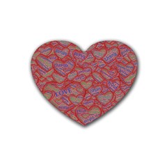 Love Hearts Valentines Connection Rubber Coaster (heart) 